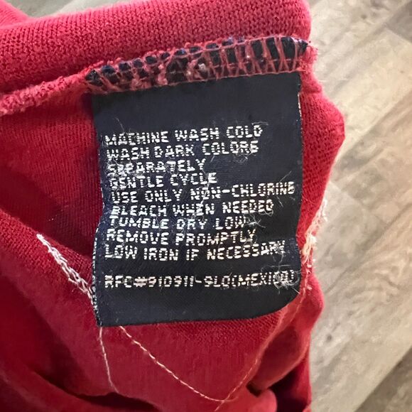 Vintage 90's Bugle Boy Red and Blue Hoodie Shirt - Men's Size Large - Picture 8 of 8